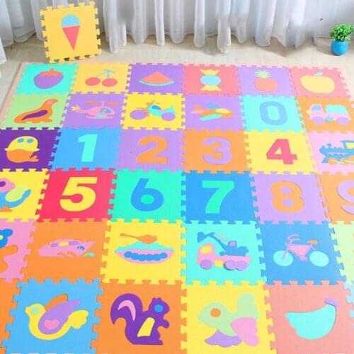 30Pcs/set 30*30cm Number Animal Pattern Baby Play Mat Puzzle Toys For Kids Children EVA Foam Yoga Crawling Mats Floor Tapete