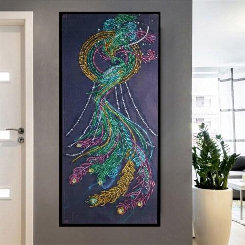 Special Shaped Diamond Painting Animal Peacock Flower Big DIY 5D Partial Drill Cross Stitch Kits Rhinestone Home Wall Sticker