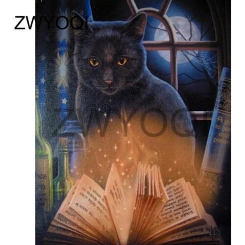 Full Round Diamond painting cat book Full Square Diamond embroidery Cross stitch cat book animal DIY 3D Diamond mosaic cat book