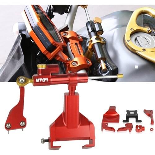 Motorcycle Aluminum Handlebar Steering Stabilizer Damper FOR YAMAHA MT-07 MT07 MT 07 2016 FZ-07 FZ07 FZ 07 Mounting Bracket Kit