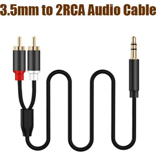 AUX 3.5mm to 2RCA Audio Cable for iPhone to 2RCA Splitter Cord Jack3.5 to RCA Cable for iPhone MP3 Home Theater 2RCA Audio Cable
