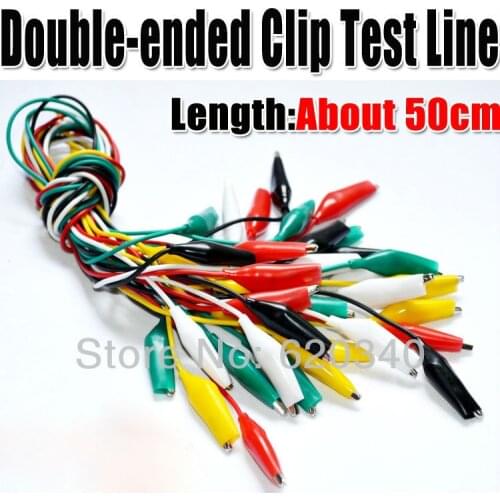 Free shipping 20pcs/lot brand new Double-ended Alligator Clips Test Line Crocodile Test Clamp Connector with Wire Extension cord