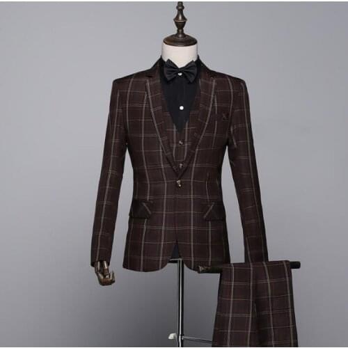 Lattice blazer men formal dress latest coat pant designs marriage suit men homme terno masculino trouser england suits for mens