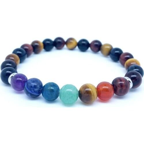 6mm 8mm Natural Yellow Tigers Eye Top Grade Stone Gem 7 Chakra Bracelet Yoga Lovers Cure Energy Crystal String Beads Wealth