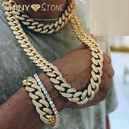 18MM Big Heavy Miami Cuban Link Chain Necklace Gold Silver Color Micro Pave 5A Cz Zirconia Hip Hop Chain Iced Out Bling Jewelry
