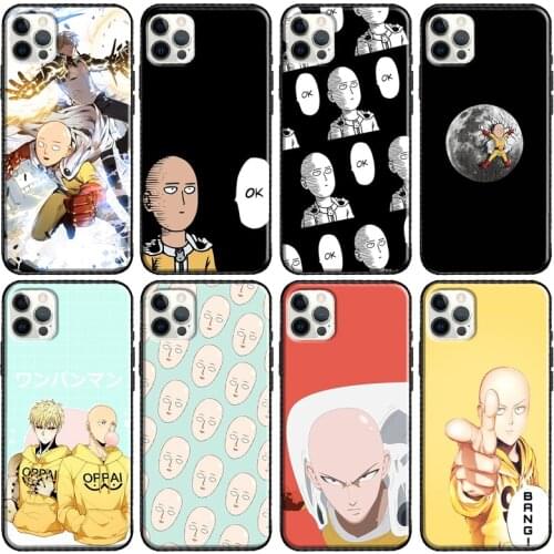 Anime One Punch Man Saitama Phone Case For Apple iPhone 11 Pro Max 12 mini X XR XS Max 8 7 Plus SE 2020 Cover Shell