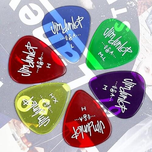 Dunlop Guitar Pick Gels Vivid Translucent Plectrum Mediator Bass Mediator Acoustic Electric Accessories Classic Guitar Picks