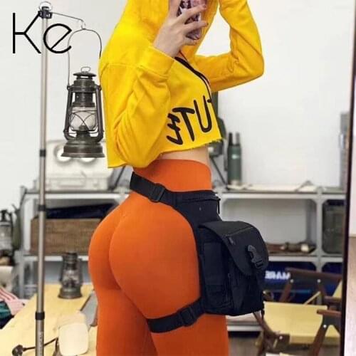 KE mens and womens European and American style hips all-match outdoor multi-functional sports fitness bag leg bag waist bag ri