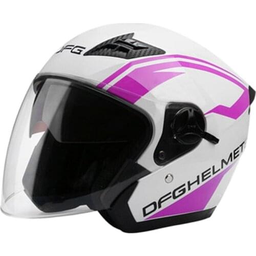 DFG Men Women Summer Motorcycle Helmet Open Face Dual Lens Visors Moto Helmet Electric Bicycle Helmet Scooter Motorbike Helmet