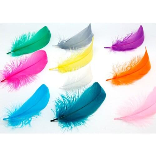 Hot Selling 50pcs/lot Multi Colors 8-13cm For DIY Earrings Jewelry Accessories Floating Feathers Goose Feathers