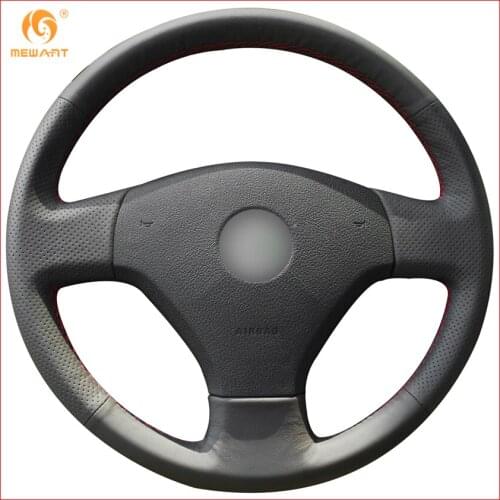 MEWANT Black Artificial Leather Car Steering Wheel Cover for Volkswagen VW Jetta 5 2006-2010 Old Jetta Interior Accessories