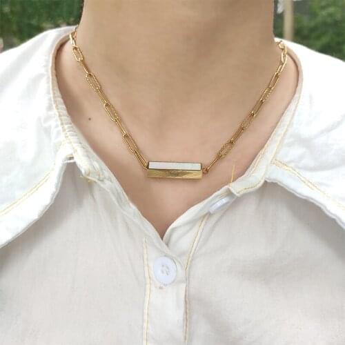 Fashion jewelry gold stainless steel charm chain pendant necklace for woman high quality Valentines day gift high-end exquisite