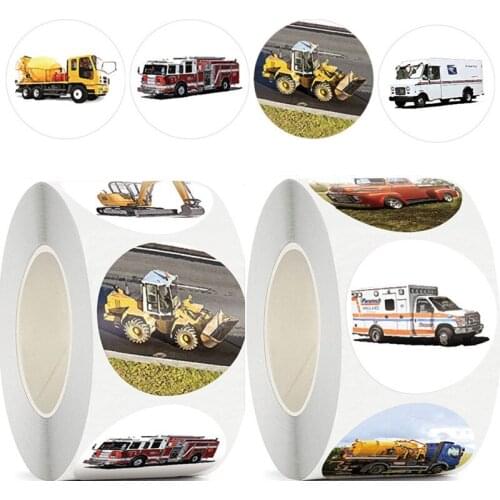 25/38mm Car Large Car Childrens Toy Gift Reward Sticker Office Stationery Decoration Label Birthday Party Gift Sealing Sticker