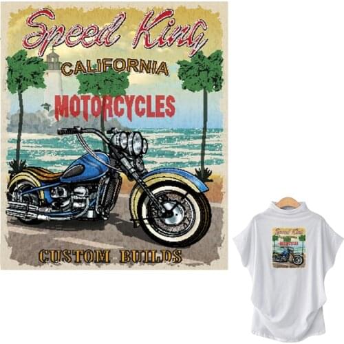 Custom Builds Patches Thermal Clothing Stickers Stripe Washable Diy T-Shirt Eco-Friendly Iron On Transfer Motorcycle