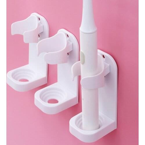 Practical Convenient Simple Durable Electric Toothbrush Holder Punch-Free Self-Adhesive Wall Mounted Storage Rack