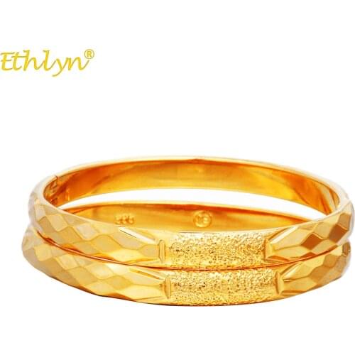 Ethlyn 2pcs/lot Durable Gold Color Openable Bangles &bracelets for girls Gift 1 to 7 years old Children Jewelry B223