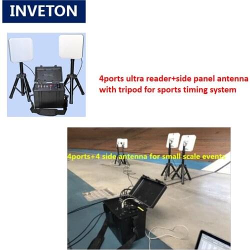 Free timing software 4ports rfid uhf ultra reader work with carpet antenna and dogbone foam tag for sports race timing system
