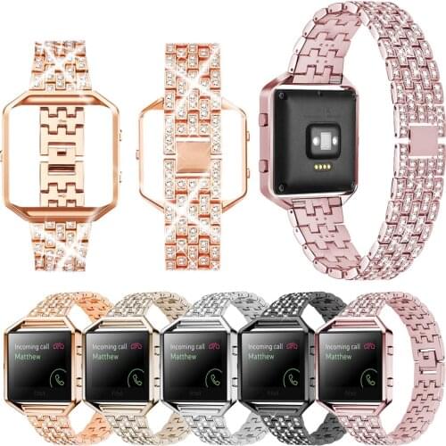 Replacement Stainless Steel Wrist Watch Band Strap Frame Classic Bracelet for Watches Stainless Steel for Fitbit Blaze