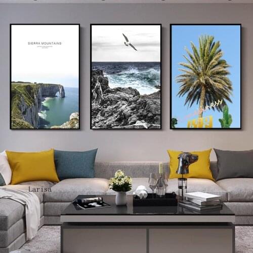 Modern Seasons Landscape Canvas Painting Posters New Fashion Sailing Boat Seascape Print Picture for Living Room Wall Art