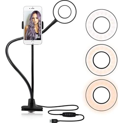 Selfie LED Ring Light Live Fill Light LED Clip Ring Light Dimmable USB Table Lamp Stream Makeup Camera Lamp For Phone