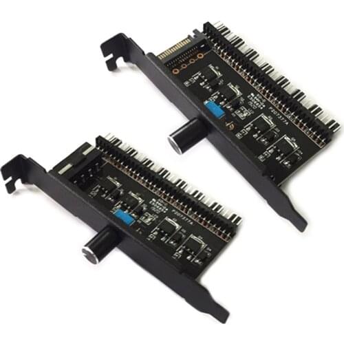 PC 8 Channels Fan Hub Cooling Fan Speed Controller for CPU Case HDD VGA PWM Fan PCI Bracket Power By 12V SATA/4Pin Fan Control