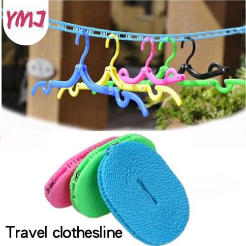 Clothesline Outdoor Windproof Travel Retractable Rope Washing Line Outdoor Travel Camping Drying Clothes Hanger Rack Line