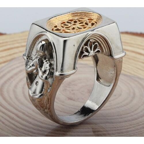 Vintage Creative Virgin Mary Prayer Ring S925 Two Tone Jewelry For Women Men Wedding Engagement Pair Rings Christian Accessories