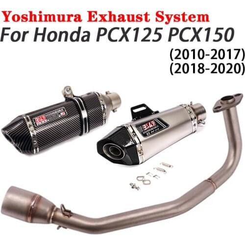 Slip on For Honda PCX125 PCX150 2010-2020 Yoshimura Motorcycle Exhaust Escape Moto Modified Muffler Full System Front Link Pipe