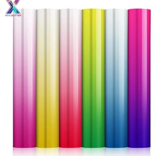 XFX HTV 10pcs 30.5x30.5cm Cold Color Change Vinyl Clear To Adhesive Permanent Vinyl DIY Cut Self Adhesive Vinyl Film Sticker DIY