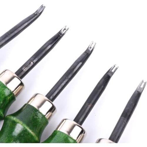 1 pc Steel Leather Edge Beveler Skiving Beveling Wooden Handle Craft DIY Cutting Tool Kit For DIY leather manual cutting edge