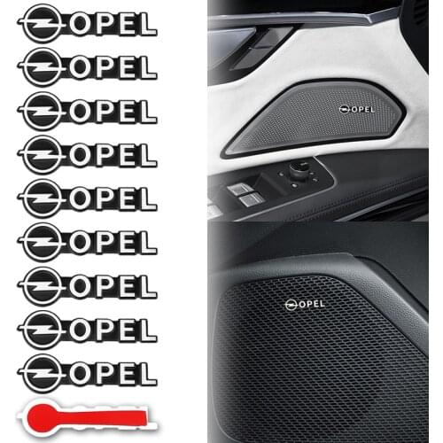 10pcs For Opel Astra H G J Insignia Mokka Zafira Corsa Vectra C D Car Speaker Audio Speaker Badge Stereo Emblem Sticker Stying
