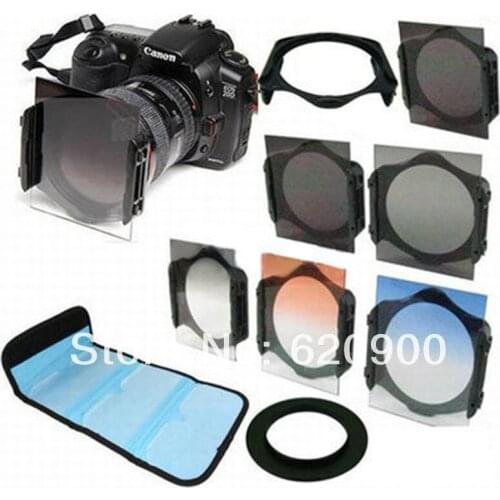 100% Guarantee 6 pcs For cokin P ND2/ND4/ND8 + Graduated Grey Orange Blue Filter +52mm Ring Adapter+Filter Holder 52mm camera