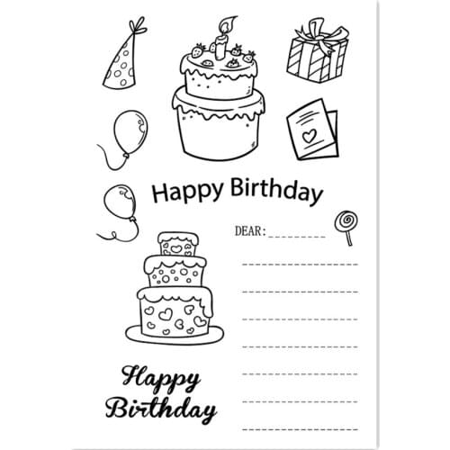 11x16CM Happy birthday transparent seal clear stamps silicone seal roller stamps DIY scrapbook album / card production Easter