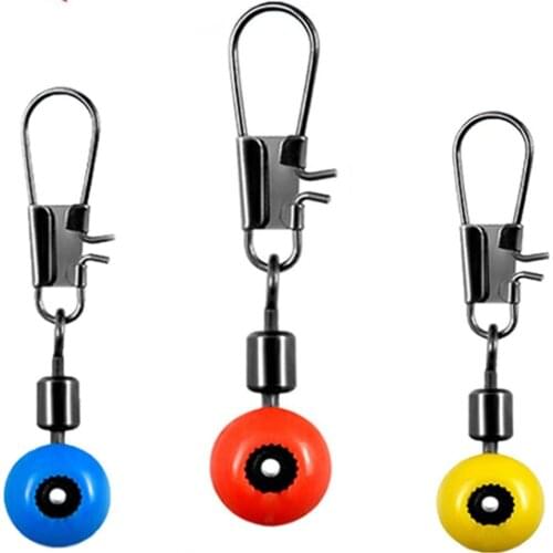 20pcs/lot Space Beans Swivels Shank Clip Connector Interlock Snap Fishing Line Hook Sea Lure Fishing Float Connector Tackle