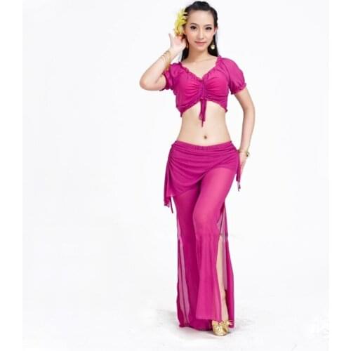24 Colors Cheap Belly Dance Clothing Women Dancewear Spandex Suit for Practice Outfit for Belly Dance Top Pants Costumes