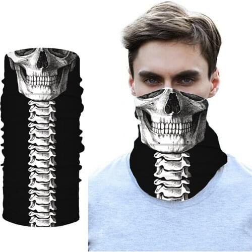 3D Skull Hiking Hunting Sporting Headband Skull Skeleton Magic Neck Gaiter Anonymous Bandanas Seamless Dust Proof Neckerchief