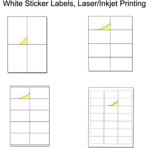 Address Labels White Sticker Self Adhesive Mailing Labels for Postage Inkjet Laser Printers Printable A4 20 Sticky Sheet Labels