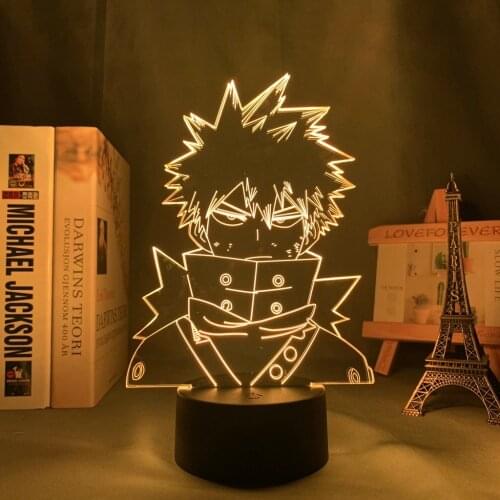 Anime 3d Led Night Light My Hero Academia for Bedroom Decor Birthday Gift Manga Gadget My Hero Academia Katsuki Bakugo Lamp 3d