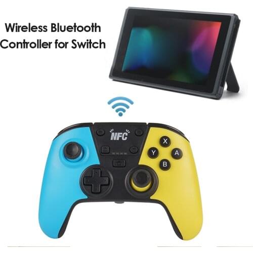 ALLOYSEED Wireless Vibration Controller for Switch Pro Motion Control Bluetooth Gamepad with Amibo/NFC Function
