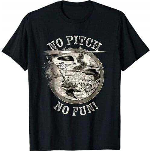 No Pitch No Fun Devil Rc-Helicopter Modelling Pilot Men 2019 Funny Cotton Top Tees Short Sleeve T Shirts
