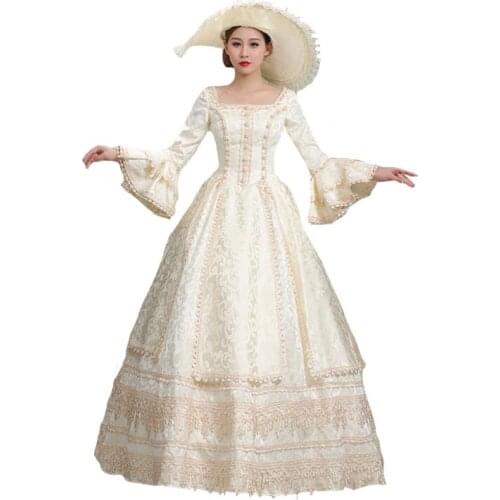 Champagne Royal European Palace Style Evening Dress Ball Hosting Stage Catwalk Ball Party Performance Dress Girls Costume