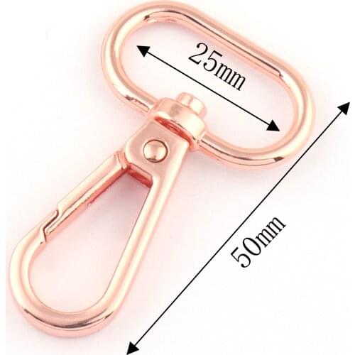 4Pcs Rose Gold Keychains Jewelry Findings & Components Lobster Clasp Keyring Swivel clasp for Bag Handbag Webbing Leather Suppl