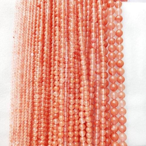 Natural watermelon red loose beads Semi-finished watermelon red beads 4-12mm jewelry necklace DIY bracelet accessories 39cm