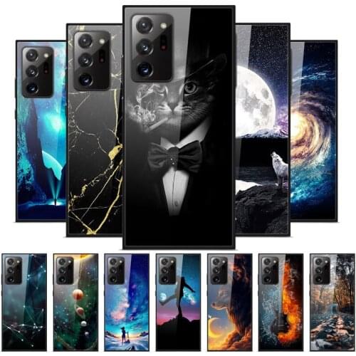 Phone Case For Samsung Galaxy Note 20 Ultra Case Tempered Glass Hard Back Cover For Samsung Note 20 Ultra Case Note20 Funda Capa