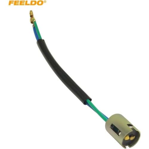 FEELDO 20Pcs Car S25 1157 BA15D Brake Turn Signal LED Light Bulb Socket with Wire 1157 Lamp Holder Connector Plug #AM5735