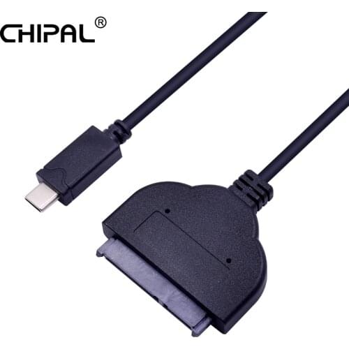 CHIPAL USB-C USB 3.1 Type C To SATA 22pin Cable Type-C Cable Adapter External HDD 2.5" Hard Drive Disk Converter For Macbook