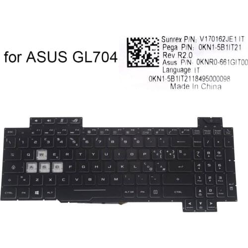 Italian backlight keyboard for ASUS ROG Strix Scar II GL704 GM GL704GV DS74 GL704GW IT laptop replacement keyboards 0KN1 5B1IT21
