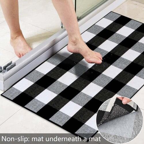 Buffalo Plaid Rugs Buffalo Check Rug Carpet Checkered 43x28inch Checkered Outdoor Rug Outdoor Plaid Doormat For Kitchen Bathroo