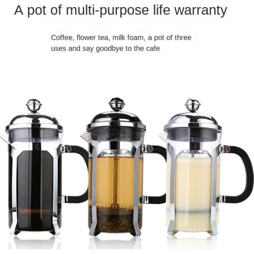 French Press Coffee/Tea Brewer Coffee Pot Coffee Maker Kettle 350ML/600ML Stainless Steel Glass Thermos For Coffee Drinkware