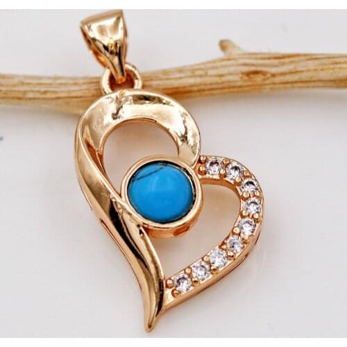 Trendy Rose Gold Plated Heart Pendant White Cubic Zirconia Copper For Women Girls Fashion Jewelry Accessories Wedding Gift